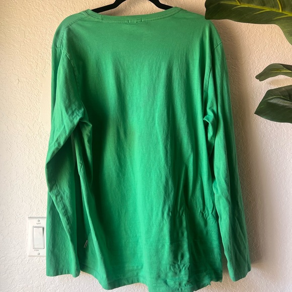 Lindbergh Organic Cotton Green Long Sleeve Shirt “Copenhagen” Logo Men’s - Picture 6 of 7